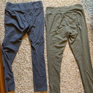 Gray & Olive Green Leggings